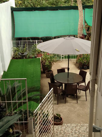 Garden Patio & Table with Umbrella
